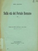 Sulla età del Feriale Romano
