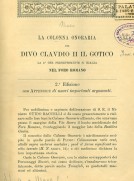 La colonna onoraria del divo Claudio II il Gotico. La 2a che presentemente si rialza nel Foro Romano